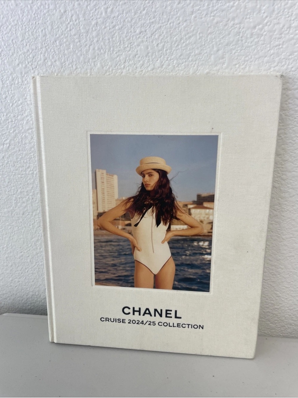 CHANEL Linen-Cover Cruise Collection Book with Photographic Inset - Cream